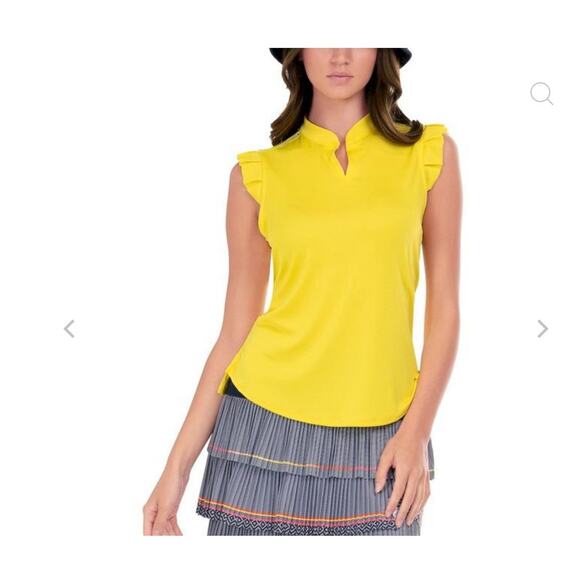 LUCKY IN LOVE WOMEN'S Chill Play Tank GOLF TENNIS PICKLEBALL Zest Yellow - Picture 2 of 9